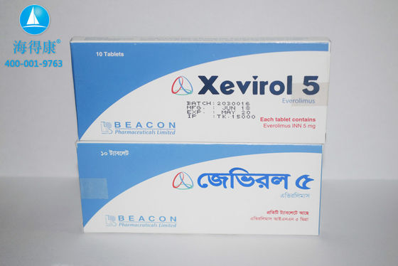 خرید بیکن Everolimus Xevirol 5mg*10 قرص سرطان پستان، کارسینوم سلول های کلیوی، کارسینوم اندومتریال، سارکوم رحم، تومور سلول های اپیتلیوی پریواسکلری، آنژیوملیپوم مکرر online manufacture