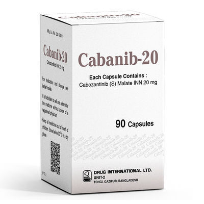 بیکن  کابوزانتینیب XL-184 کابوزانیکس  قرص 60 میلی‌گرم*30 سرطان کلیه، سرطان تیروئید، سرطان کبد، سارکوم بافت نرم، سرطان ریه سلول غیر کوچک، سرطان پروستات، سرطان سینه، سرطان تخمدان،